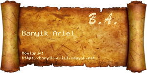 Banyik Ariel névjegykártya